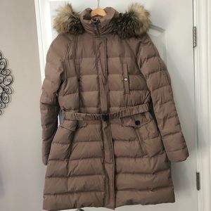 Jones New York Faux-Fur-Trim Hooded Puffer Coat
